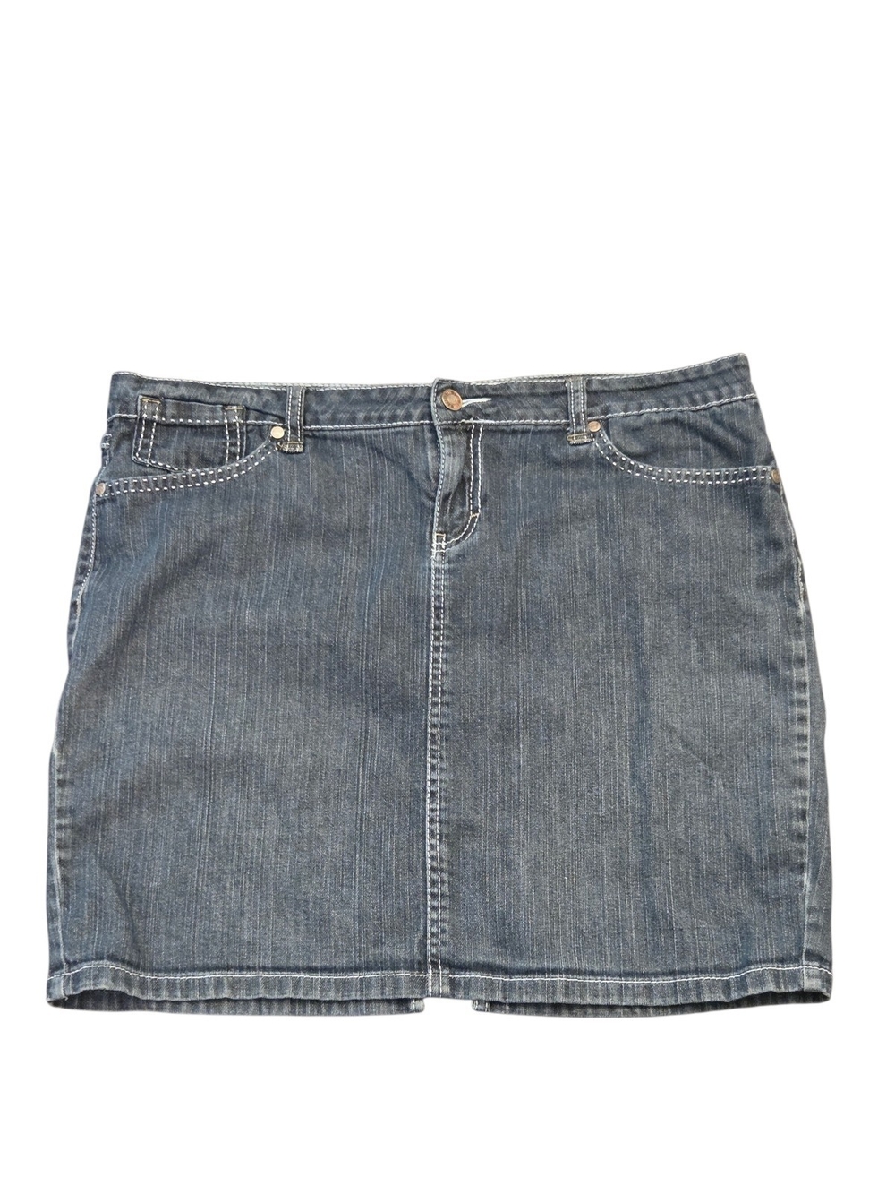 Vintage To the Max Indigo Stretch Denim Mini Skirt - Size 12